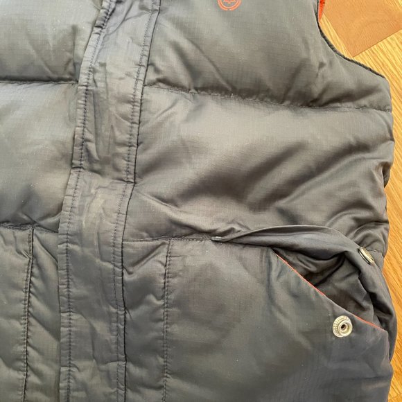 Old Navy Reversible Quilted Puffer Vest Blue Orange Boys Small - Picture 8 of 11